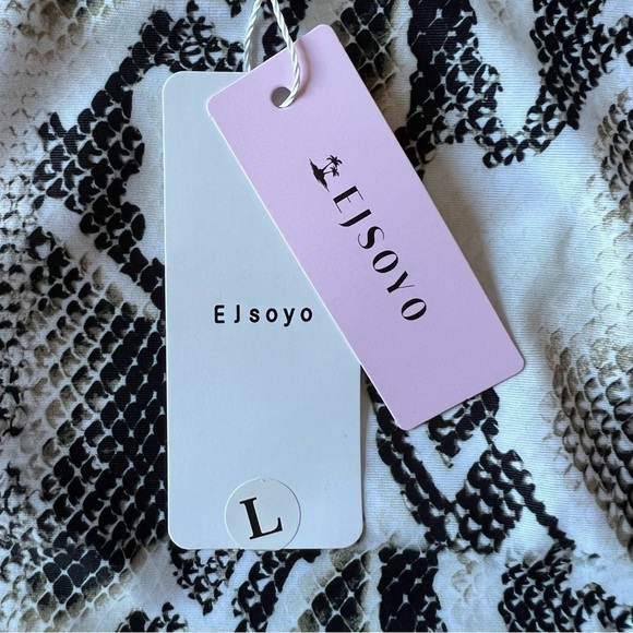 NWT Snakeskin Print High Waisted Bikini By Ejsoyo, Large - Picture 8 of 9